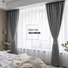 Gordijn cdiy luxe glanzende massieve zijde tule gordijnen voor woonkamer slaapkamer pure voile raambehandelingen schaduw 60%