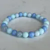 Strand MG1707 Bracelet Zodiaque Taureau Femme 8 MM Amazonite Aigue-Marine Angelite Pierre Chakra Perles Poignet Mala Pierres Précieuses Naturelles Bijoux