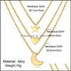 Chains Gold Plated Stars Moon Necklace Love Shape Pendants Chain Alloy Retro Necklaces New Pattern Jewelry Accessories Drop Delivery Dhkjv