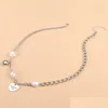 Bijoux de mode Vintage Hip-Pop fausse perle lettre amant coeur pendentif collier femmes colliers ras du cou 3829 Q2 Drop Dh6Lw