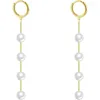 Boucles d'Oreilles MADALENA SARARA Or Jaune 18K 4-5mm Perle D'eau Douce Femme Dangle