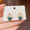Stud￶rh￤ngen Micro Pave Zirconia Criss Crystal for Women Korean Style 2022 Earings Wholesale