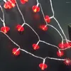 Strings Tradição de estilo chinês Red Lanterna LED String Light Powerd By Battery Festival/ Party Decoration Year Decorativa