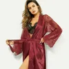 Abbigliamento da donna Sleep's Summer's Summer Satin Silk Robe Babydoll Lingerie Nightwear Awear Pigys Plus Times