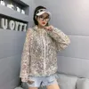 Vestes pour femmes Thai Logo Ladies Summer Sequins Broderie Bask Long Sleeve Hooded Sweater Coat