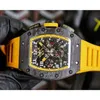 Luxe heren mechanisch horloge Milles Rm11-03 volautomatisch uurwerk saffierspiegel rubberen horlogeband Zwitserse horloges 1CGK