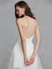 A- 라인 웨딩 드레스 레이스 신부 가운 연인 비대칭 레이스 얇은 명주