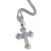 Iced Out Cross Pendant Necklaces Silver Black Cross Pendants Fashion Mens Hip Hop Necklace Jewelry