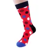 Calcetines para hombres 12 pares 23 colores Hombres Happy Dot Moda Vestido casual de tubo largo