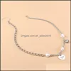 Bijoux de mode Vintage Hip-Pop fausse perle lettre amant coeur pendentif collier femmes colliers ras du cou 3829 Q2 Drop Dh6Lw