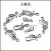 Clasps Hooks 10Sets/Lot Antique Musical Note Toggle Clasps S Shape Hook Fit Necklace Bracelet For Jewelry Findings Accessories 1561 Dhnke