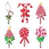 Decorações de Natal Penaria de cerâmica mole pingente de pibeira lollipop bowknot ornamento pendurado no festival Decoração de festas de festas