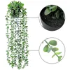 Decorative Flowers 3Pcs Fake Potted Plant Artificial Hanging Reusable Faux Greenery Vine Plants In Pot Realistic Eucalyptus