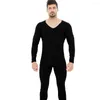 Racing Jackets Mens Underwear Winter Men's Long-sleeved Thermal Plus Velvet Padded T-shirt O- Neck Slim Bottoming