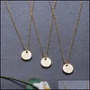 Pendant Necklaces 26 Letters Initial Necklace Sier Gold Color Disc Alphabet Women Kolye Collier Friends Family Letter Jewelry 185 Q2 Dhgls