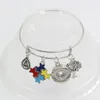 Nouvelle arrivée bijoux en instant Hope Ribbon Tree Lift Puzzle Charme autistique Charme de bracelet Snap Bracelet réglable pour femmes pour femmes Puls172B