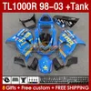 & Tank Fairings For SUZUKI TL-1000R SRAD TL-1000 TL 1000 R 1000R 98-03 Bodywork 162No.109 TL1000R 1998 1999 2000 01 02 03 TL1000 R 98 99 00 2001 2002 2003 Fairing RIZLA blue