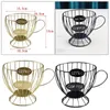 Kitchen Storage Organization Vintage Large Capacity Coffee Pod Holder Iron Mug Cup Keeper Basket Container Home t1015