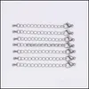 Clasps Hooks 10Pcs/Lot Stainless Steel Extension Tail Chain Lobster Clasp Diy Bracelet Necklace Extender Chains For Jewelry Making F Dhukm