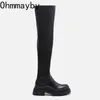 Boots Women Over the Knee Leather Autumn Winter Soft Platform 2022 Ladies Shoes Fashion Female Boot Women s Keep Warm Long 221013