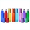 Party Favor Party Favor 10 ml Glass Essential Oil Roller Bottles Rainbow Series Frosted Glass per rulle på resestorlek Botte Eed3573 Dhiqh