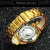 Montres-bracelets Forsining Luxe Gold Montre mécanique automatique pour hommes Multifonction Sous-cadrans Montres de sport lumineuses Bracelet en acier inoxydable