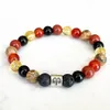 Strand MG1640 New Design Aries Zodiac Bracelet 8 MM Red Stone Carnelian Black Onyx Picture JasperWrist Mala Natural Gemstone Jewelry