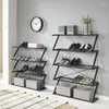 Clothing Storage Easy Multi-layer Entrance Hall Shoe Rack Home Economical Iron Cabinet Assembly Dustproof Door