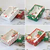 Julklapp Box Santa Papercard Kraft Presentparty Favor Baking Cake Box Muffin Paper PackingT2I52783