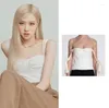 Kvinnors tankar Kvinnor Camis Kpop Korean Rose Sexig tank top Vita remmar Crop Tops Women Summer Slim Camisole Fashion Tube Kvinna