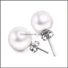 Estudação Jóias de Jóias 6mm/8mm/10mm Earramento de Pearl Garanhão 925 Brincos Sier Sterling Para Partido de Casamento Bege Color 971 B3 Drop Delivery 2022 DHJ4Z