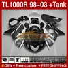 Tankbeurten voor Suzuki TL-1000R SRAD TL-1000 TL 1000 R 1000R 98-03 Bodywerk 162No.127 TL1000R 1998 1999 2000 01 02 03 TL1000 R 98 99 00 2001 2002 2002 2003 Fairy Gray