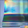 Bilklistermärken 30x100 cm Sier Laser Chrome Plating Vinyl Holographic Car Wrap Film Rainbow Body Decoration klistermärke DECAL DROP DEL DHSPX