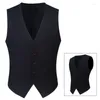 Men's Vests Plus Size S-7XL Fashion Slim Fit Sleeveless Mens Wedding Waistcoats 9 Colors Solid Waistcoat Men Dress Y122306