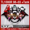 Tankbeurten voor Suzuki TL-1000R SRAD TL-1000 TL 1000 R 1000R 98-03 Bodywerk 162No.149 TL1000R 1998 1999 2000 01 02 03 TL1000 R 98 99 00 2001 2002 2003 RODE VLAMEN