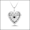 Hangende kettingen 925 Sterling Sier Po Heart Love Hollow Locket ketting CZ Diamond Essentiële olie Diffuser Snake Chain Lady Fashion J DHTAX