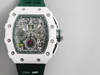 KV RM011 Watchには7750タイムキーピング機能セラミックマテリアルケースサファイアクリスタルガラスミラー天然ゴム時計バンドが装備されています