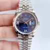 Com papéis de caixa original de alta qualidade assistir nova versão 18k Blue Diamond Buzel 36mm 41mm Dial Automática Moda Men's Watch Wristwatch 281320
