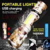 Lampes de poche Torches L70 batterie intégrée portable mini lampe de poche LED zoom torche lampe COB 2000 lumens lampe-stylo réglable étanche pour l'extérieur L221014