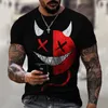 Camisetas masculinas de impressão completa engraçada de impressão gráfica de moda de moda casual camiseta de verão de vela de enxectar