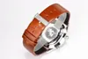 Średnica zegarka OS 42 mm przy użyciu Cal.L888.5 Ruch łukowy łuk dwustronne antyrefleksyjne szafirowe szklane lustro Brązowe obudowa skórzana opaska zegarkowa
