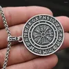 Halsband Wikinger Kompass Anhänger Halskette Odin Rune Amulett Männer und Frauen Retro-Stil Schmuck