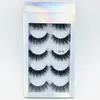 Natural Thick Mink False Eyelashes Soft Livid Hand Made Reanvändbar flerskikt 3D Fake Lashes Curly Crisscross Eyelash Extensions With Laser Packing Box