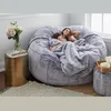 Chair Covers Drop Floor Seat Couch Futon Lazy Sofa Recliner Pouf Giant Soft Fluffy Fur Sleeping Bean Bag For Adult Relax