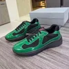 22S Mens America'S Cup Bike Fabric Sneakers Shoes Patent Leather Mesh Flat Rubber Botto Trainers Designer Sneaker Green red Lace-up Nylon Casual Shoe