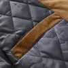 エスニック服2022秋と冬の中国スタイルの綿コーデュロイパッド付きジャケットコイルボタンタンメンズコートカーキマイクロスエード