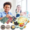 Ensembles de vaisselle Boîte à bento pour enfants avec 4 compartiments Déjeuner japonais Boîtes écologiques étanches Récipients de préparation de repas Sans BPA