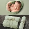 Abiti da battesimo Soft Newborn Backdrop e Wrap Set Baby Photography Puntelli Double-side Neonato Beanbag Posing Fabric Cover Stretch Baby Blanket T221014