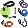 Dog Collars 1Pcs 5FT Leash Strong Climbing Multi-Color Nylon Rope Reflective Thread Night Safe For Walking Medium Large