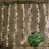 Fleurs décoratives Fleur de lierre artificielle Rose Guirlande Fausses plantes Vigne Feuille suspendue avec 200Led Guirlandes lumineuses Maison Chambre Fête Décoration murale